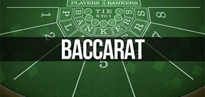 Elegant virtual baccarat table from Betsoft with detailed cards and betting chips.