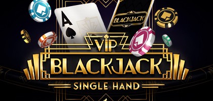 Exclusive high-stakes Blackjack VIP table with premium leather and rich wooden accents.