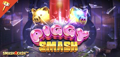 Cute cartoon pigs with hammers ready to smash piggy banks in the Piggy Smash game.