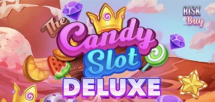 Bright and colorful candies and sweets spinning on the reels of The Candy Slot Deluxe game.